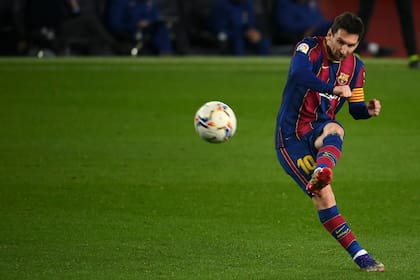 Lionel Messi durante el partido que disputaron el Barcelona y el Levante.