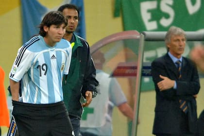 Lionel Messi durante su debut en el Mundial de 2006