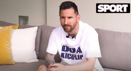 Lionel Messi durante su entrevista con Sport