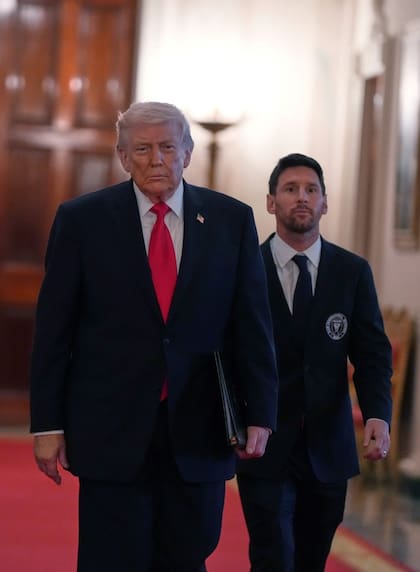 Lionel Messi en la Casa Blanca junto a Donald Trump