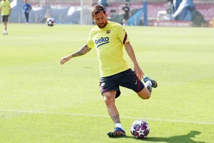 Lionel Messi en la práctica de Barcelona del sábado 1° de agosto en el Camp Nou.