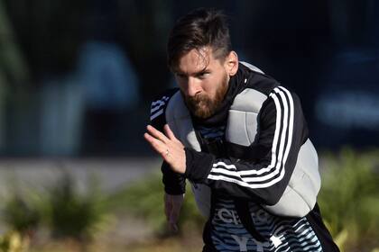 Lionel Messi, en pleno entrenamiento