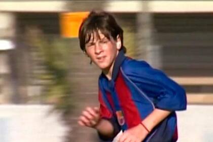 Lionel Messi en sus comienzos en el club Barcelona