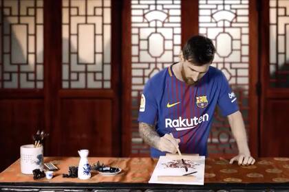 Lionel Messi escribió en chino