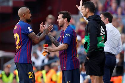 Messi ingresó por el chileno Arturo Vidal ante el Bilbao