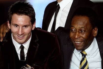 Lionel Messi, junto a Pelé
