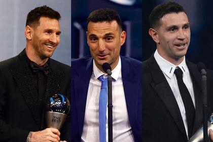 Lionel Messi, Lionel Scaloni y 'Dibu' Martínez, los tres argentinos premiados en The Best 2022