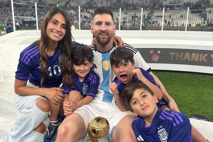 Lionel Messi siempre que podía estaba junto a su familia en Qatar