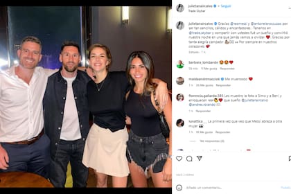 Lionel Messi y Antonela Roccuzzo junto a Julieta Nair Calvo y su pareja Andrés Rolando