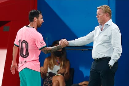 Lionel Messi y Ronald Koeman