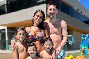 Messi jugó con sus hijos y no tuvo compasión con unos de ellos