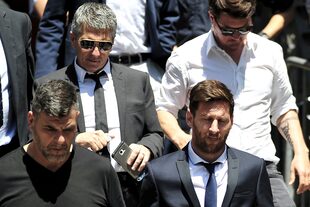 Messi y su padre, en Barcelona, en una foto de archivo