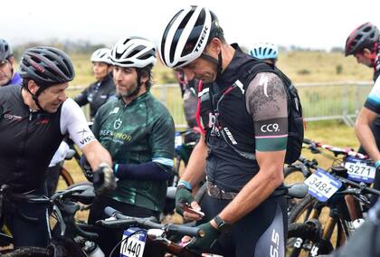 Lionel Scaloni, con su bicicleta, en el Desafío de Río Pinto celebrado en Córdoba