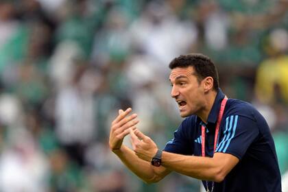 Lionel Scaloni durante el partido de Argentina contra Arabia Saudita