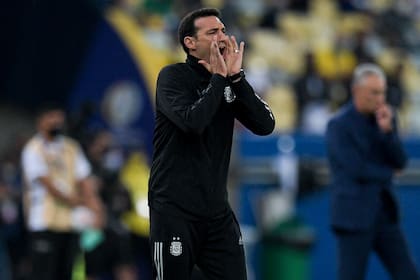 Lionel Scaloni, durante la final ante Brasil por la Copa América 2021