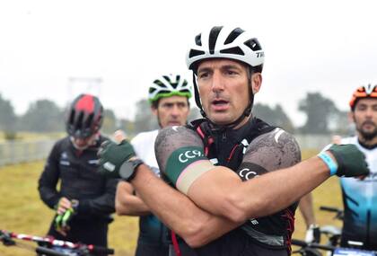 Lionel Scaloni en la línea de largada