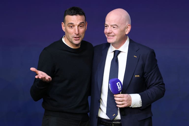 Lionel Scaloni y Gianni Infantino, en Washington