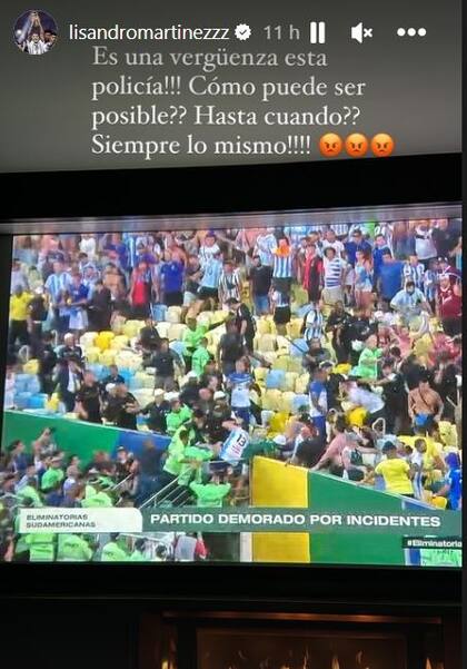Lisandro Martínez expresó su furia por los incidentes ocurridos en el estadio Maracaná