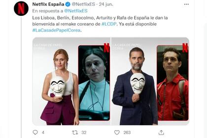 Lisboa y Berlín con las máscaras de la versión coreana de La casa de papel