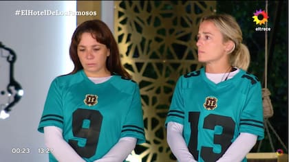 Lissa Verra y Sabrina Carballo al enterarse que debían repetir el final del juego de la "H"
