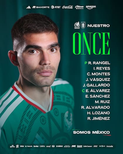 Lista del 11 inicial del más reciente partido de la Selección Mexicana de Futbol (Selección Nacional de México)