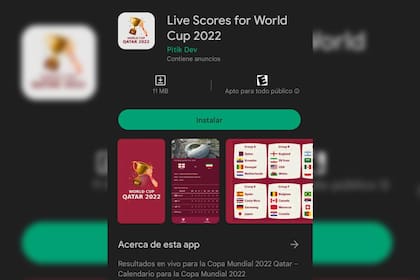 Live Scores for World Cup 2022 (Captura)