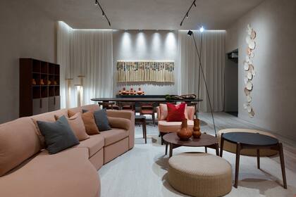 Living comedor en tonos pasteles