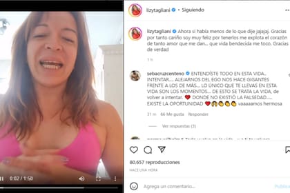 Lizy hizo un nuevo descargo sobre Leo (Instagram @lizytagliani)