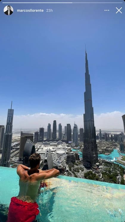 Llorente desde las alturas de Dubai