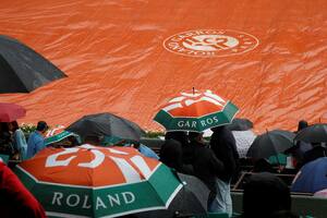Roland Garros: la lluvia obligó a suspender la jornada