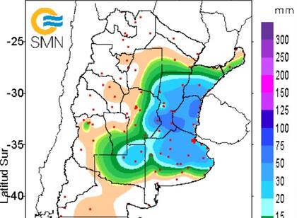 Lluvias de las últimas 24 horas