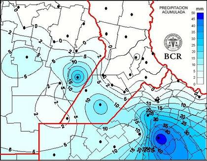Lluvias en la region núcleo