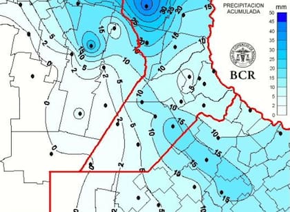 Lluvias en la zona núcleo