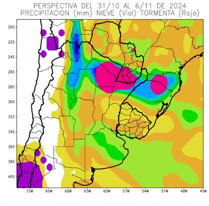 Lluvias esperadas hasta el 6 del actual
