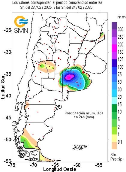Lluvias hasta las 9 AM del 24 de febrero