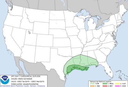 Lluvias intensas en la costa del Golfo: se esperan acumulaciones de hasta 100 mm en Texas y Luisiana