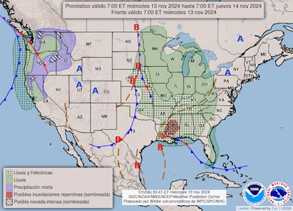 Lluvias intensas en la costa oeste: el "río atmosférico" traerá lluvias y nevadas a las montañas del noroeste y el norte de California.