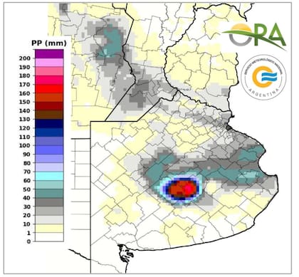 Lluvias registradas entre el 25 y el 29 de marzo