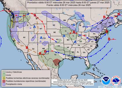 Lluvias torrenciales en el sur de Texas: Se esperan acumulados de hasta 250 mm en zonas cercanas a la frontera con México, con riesgo de inundaciones repentinas