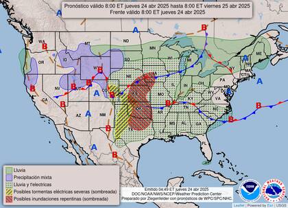 Lluvias torrenciales superiores a 75 mm podrían causar inundaciones repentinas en Kansas y Oklahoma
