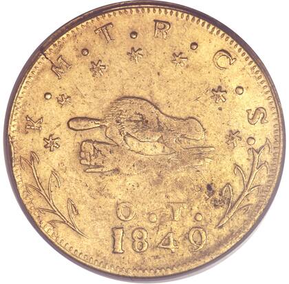 Lo característico de estos ejemplares es la imagen de un castor en su diseño