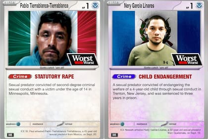 "Lo peor de lo peor", dicen las tarjetas de los migrantes detenidos donde se detallan sus datos y antecedentes