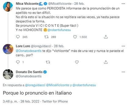 "Lo pronuncio en italiano", explicó Donato de Santis (Twitter)