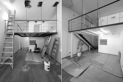 Lo que más tiempo llevó fue picar la losa para sujetar6 los tensores (de 1,5x1,5cm) a la viga UPN. Una vez hecho eso, el montaje de la herrería llevó 10 días.