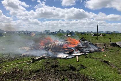 Lo que queda de una de las casillas después del fuego