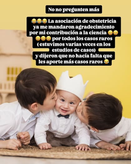 Lo sorprendente es que sus tres hijos terminaron naciendo el mio día (Foto: Instagram @monpetitglouton)