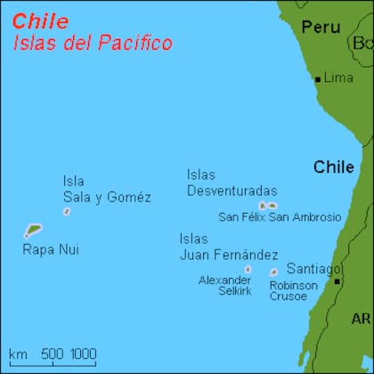 Localización del archipiélago Juan Fernández