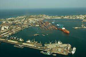 Located at the junction between the Arabian Peninsula and the African continent, Djibouti is one of the most strategic sites in the world. With the support of Dubai, the country launched one of the most massive infrastructure projects ever attempted in east Africa. At a cost of 350 million dollars, the construction of the port complex of Doraleh in 2004, which included an oil terminal, a containment terminal and a commercial and industrial zone, transformed the physiognomy of this small country. The Doraleh oil terminal has been operational since June 2006. (Photo by Patrick ROBERT/Corbis via Getty Images)