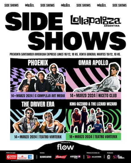 Lollapalooza anuncia los sideshows para su novena edición.