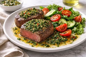 Lomo grillado con chimichurri
